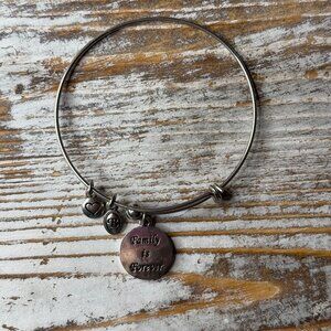 Brighton "Family Is Forever" Adjustable Silver-tone Charm Bracelet
